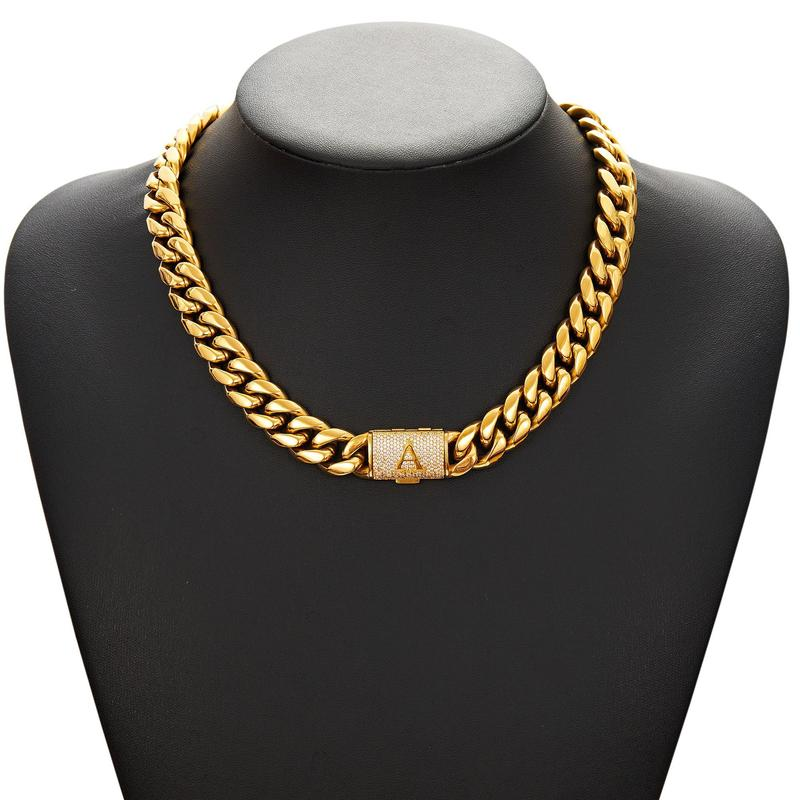 RoyalLink – Letter Pendant Cuban Chain