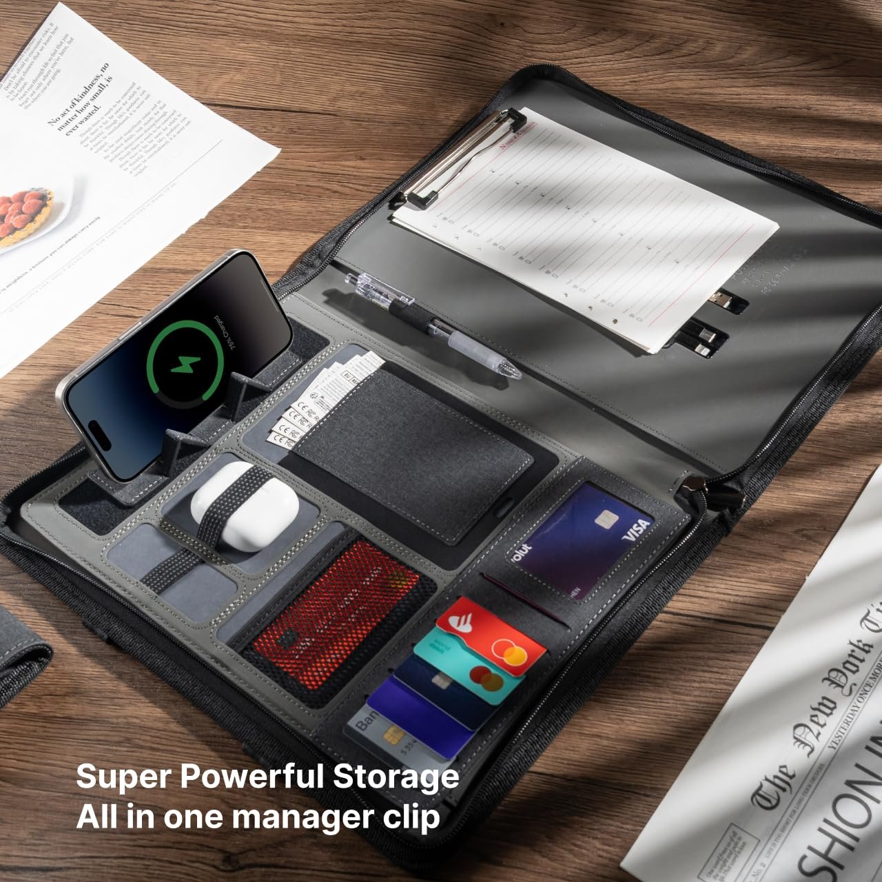 OfficeCore – Executive Leather Padfolio With 8000mAh Power Bank