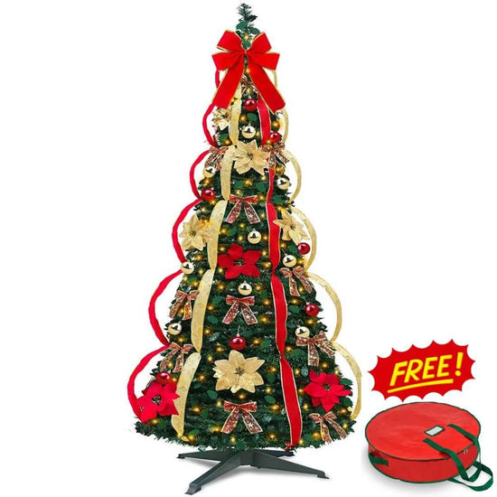 ScarletShine – Pop-Up Red Christmas Tree Set