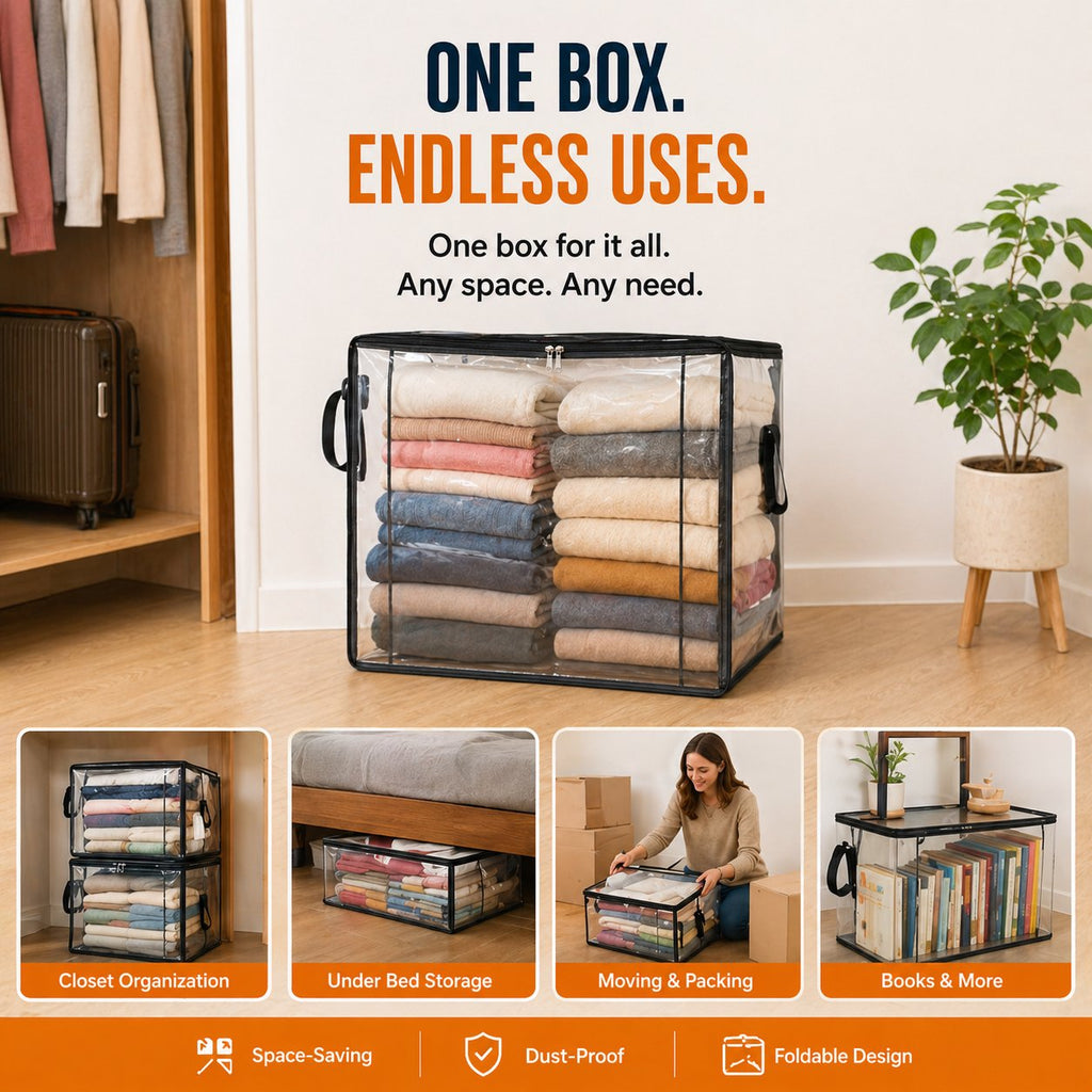 📦Large Heavy-Duty Thick Plastic Clear Storage