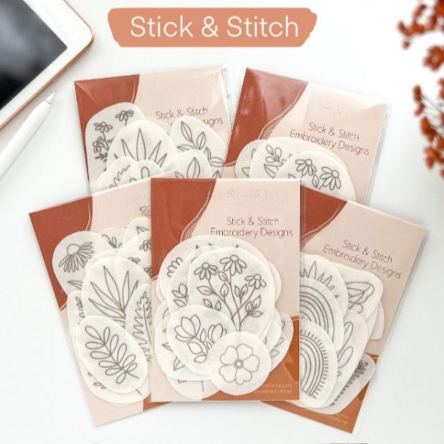 AquaPetals - Water Soluble Embroidery Pattern (25 PCS)