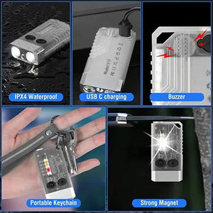 EDC Flashlight with Red UV Blue Light -Super Bright 1000LM marnetic