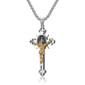 🙏ST.Benedict Protection Cross Power Pendant Necklace Marnetic