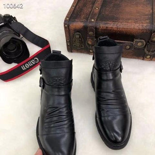 ItaliaGrip - Embossed Leather Zipper Boots