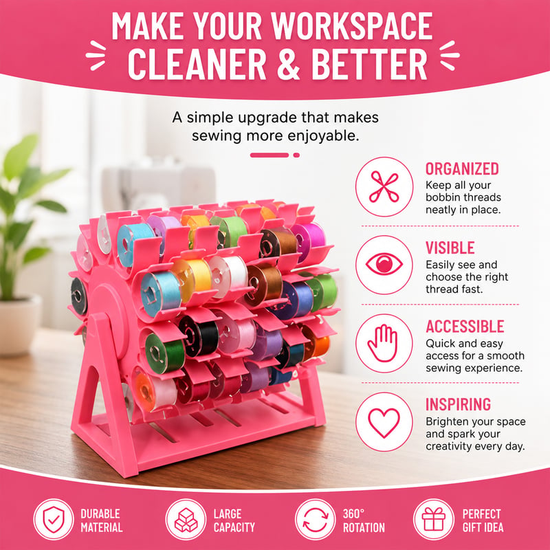 ThreadEase – Rotating Bobbin Thread Organizer