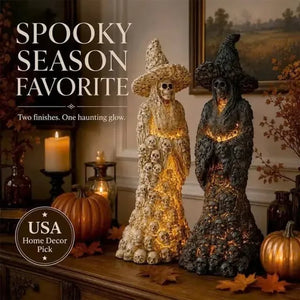WitchGlow – Spooky Skeleton Witch Ornament