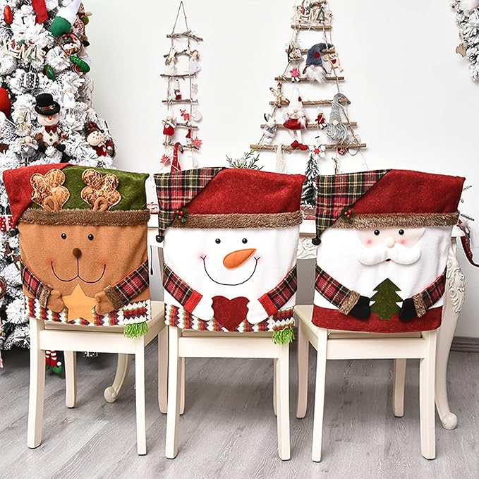 Merry Dining Chair Wraps - Cute Christmas Seat Covers