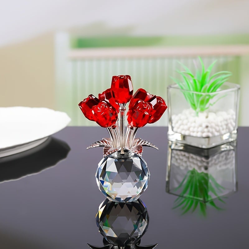 PureBloom – Elegant Glass Rose Decorative Keepsake