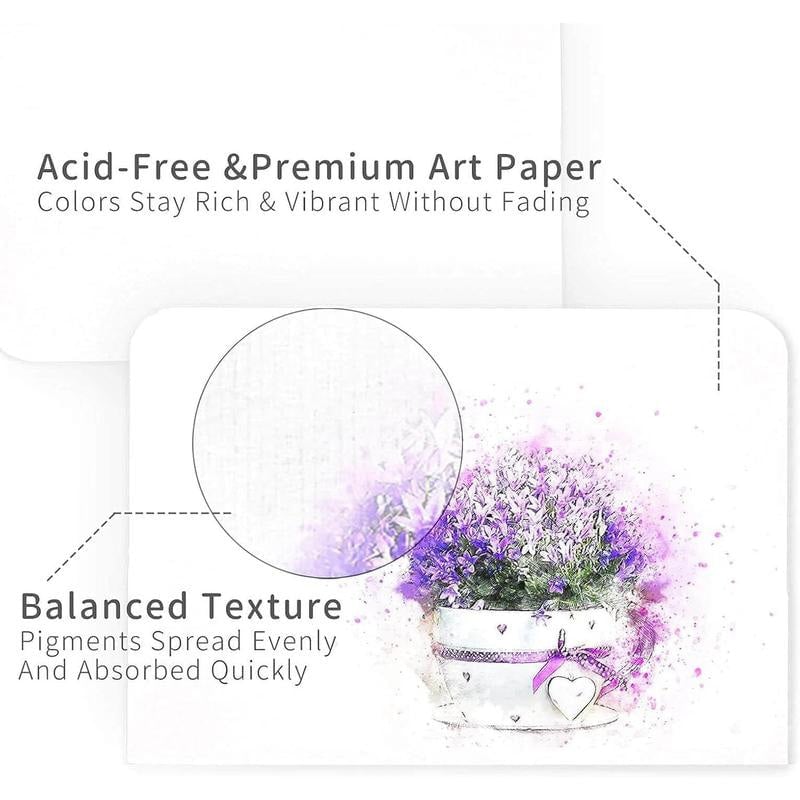 VividBrush | Blank Watercolor Cards with Envelopes