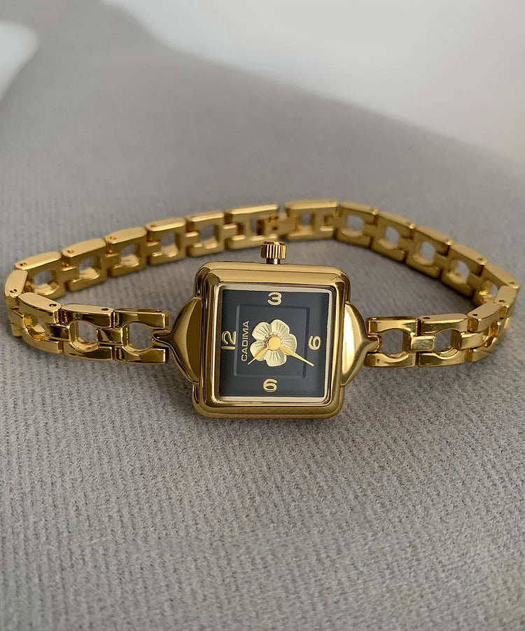GoldenBloom – Camellia Square Dial Chain Watch