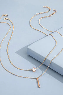 GlimmerFall – Rhinestone Tassel Stacking Necklace