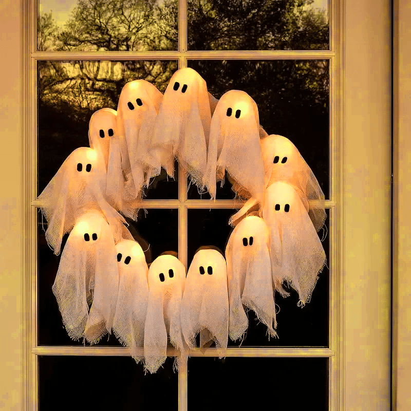 👻Halloween Glowing Ghost Wreath