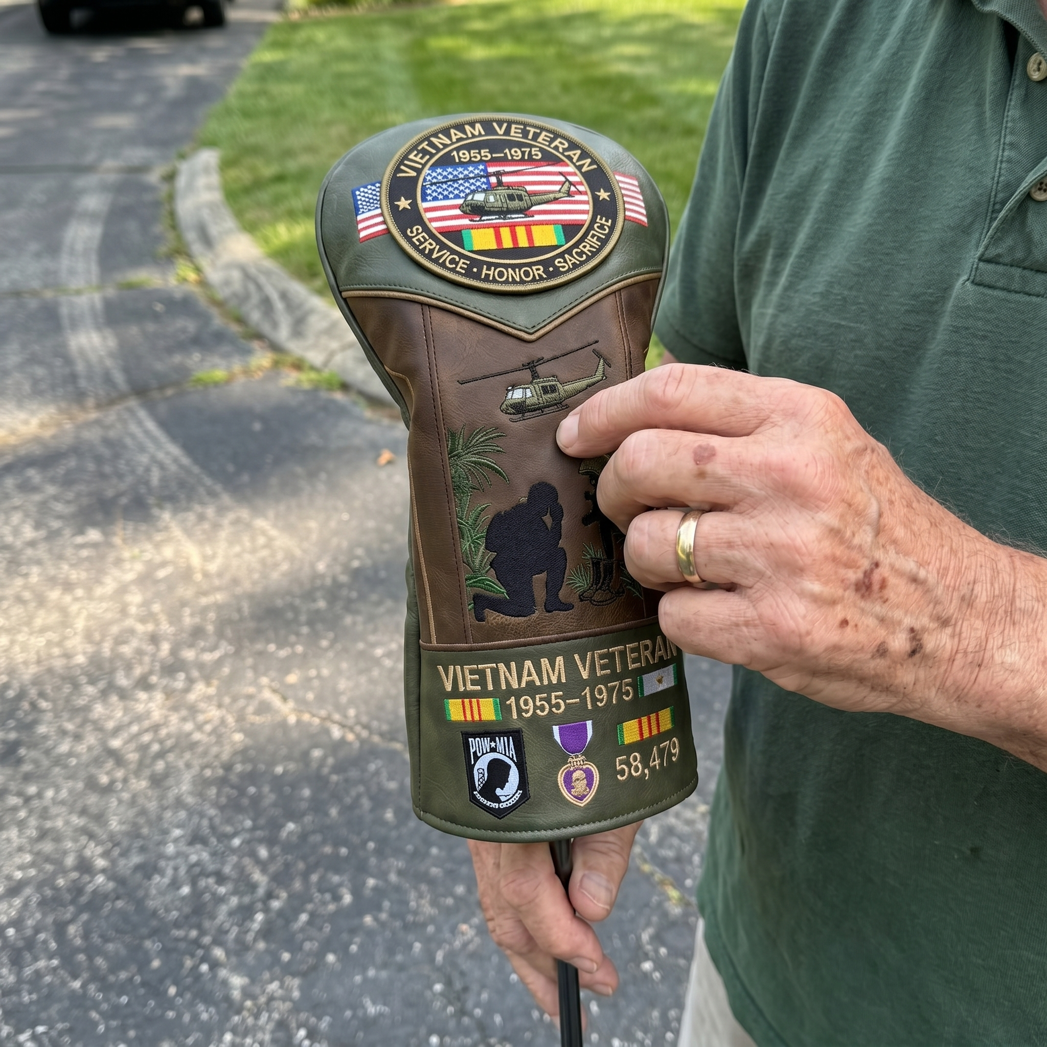 🎖️ Last Day Promo: 49% OFF ⛳️Vietnam Veteran Tribute Elite Leather Golf Head Cover -1955-1975 Service Tribute✈️Buy 2 Free Shipping Today!