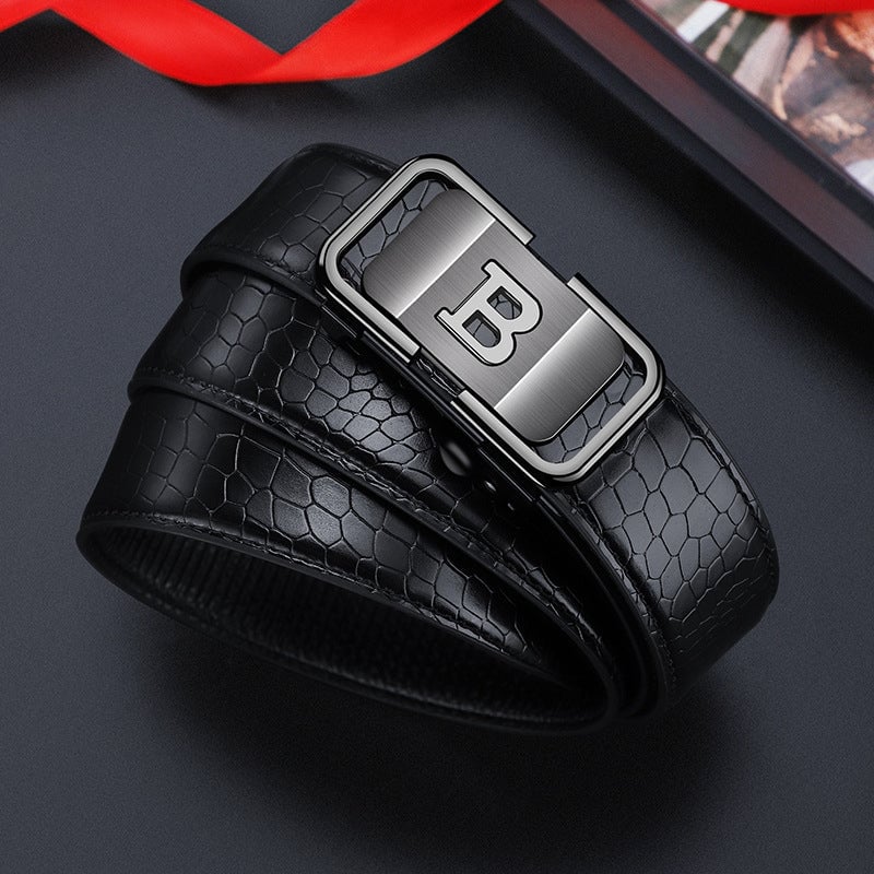 RegalCroc – Crocodile-Pattern Auto Buckle Belt