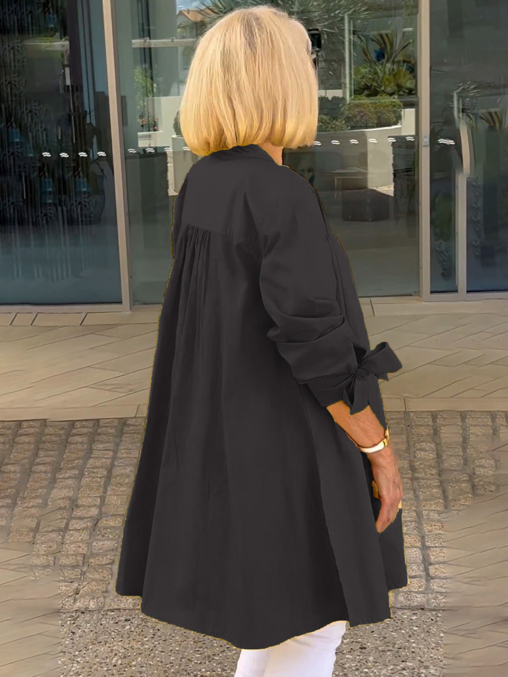 FlowLine – Women’s Long Cotton Swing Shirt Jacket