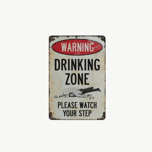 BarGuard – Vintage Drinking Zone Metal Sign