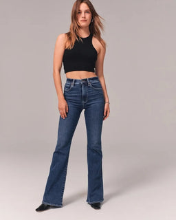 DenimMuse – Super High Waist Stretch Flared Jeans
