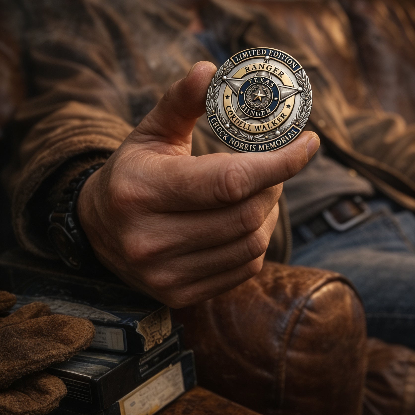 Chuck Norris Texas Ranger Cordell Walker Memorial Limited Edition Pin