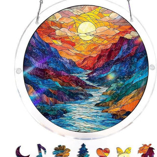 EmeraldFlame –  Acrylic 80 Pcs Suncatcher Puzzle