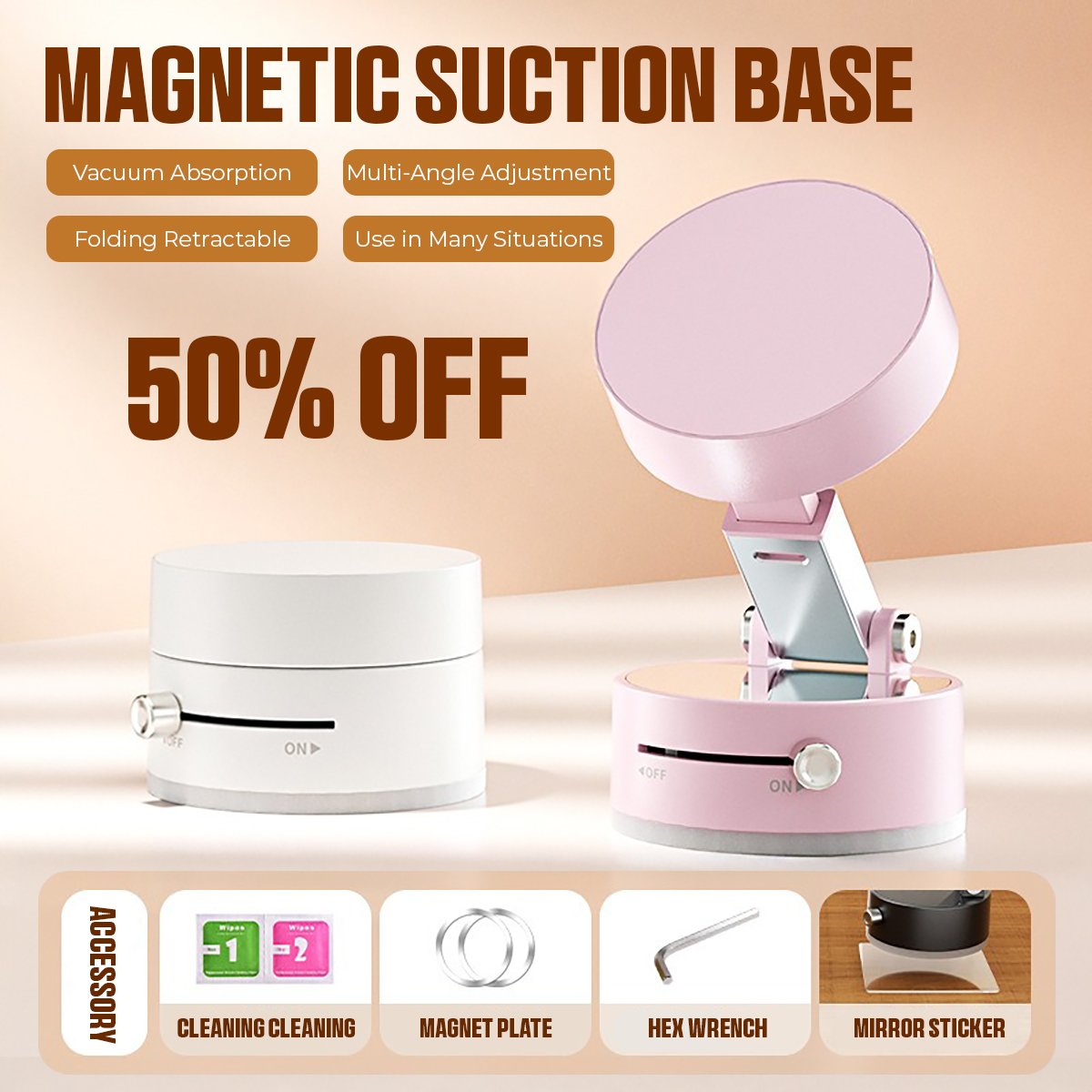 VacuumHold - Secure Magnetic Phone Stand