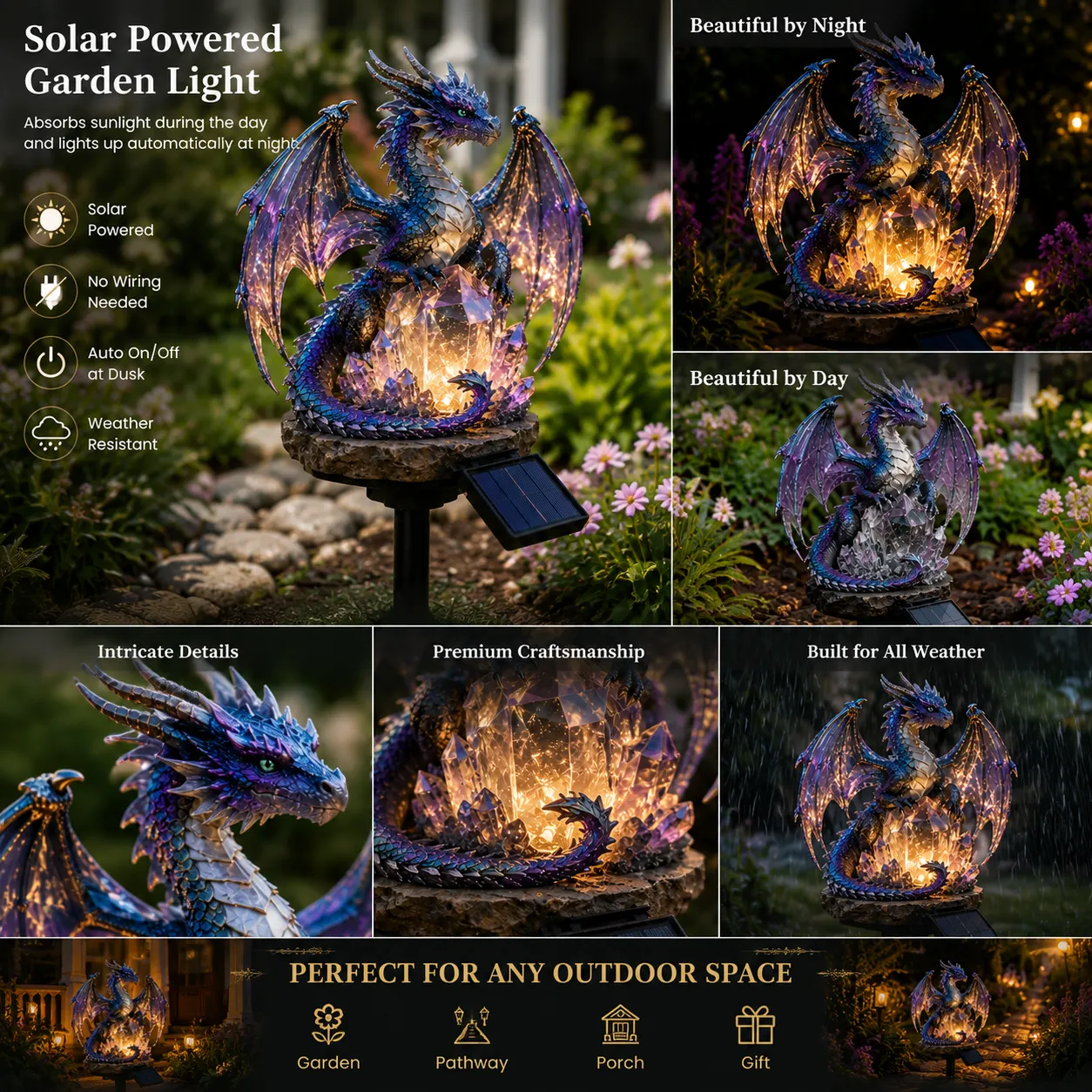 DragonGlow – Crystal Dragon Night Light