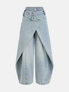 TwistWaist – Cross Front Wide Leg Jeans