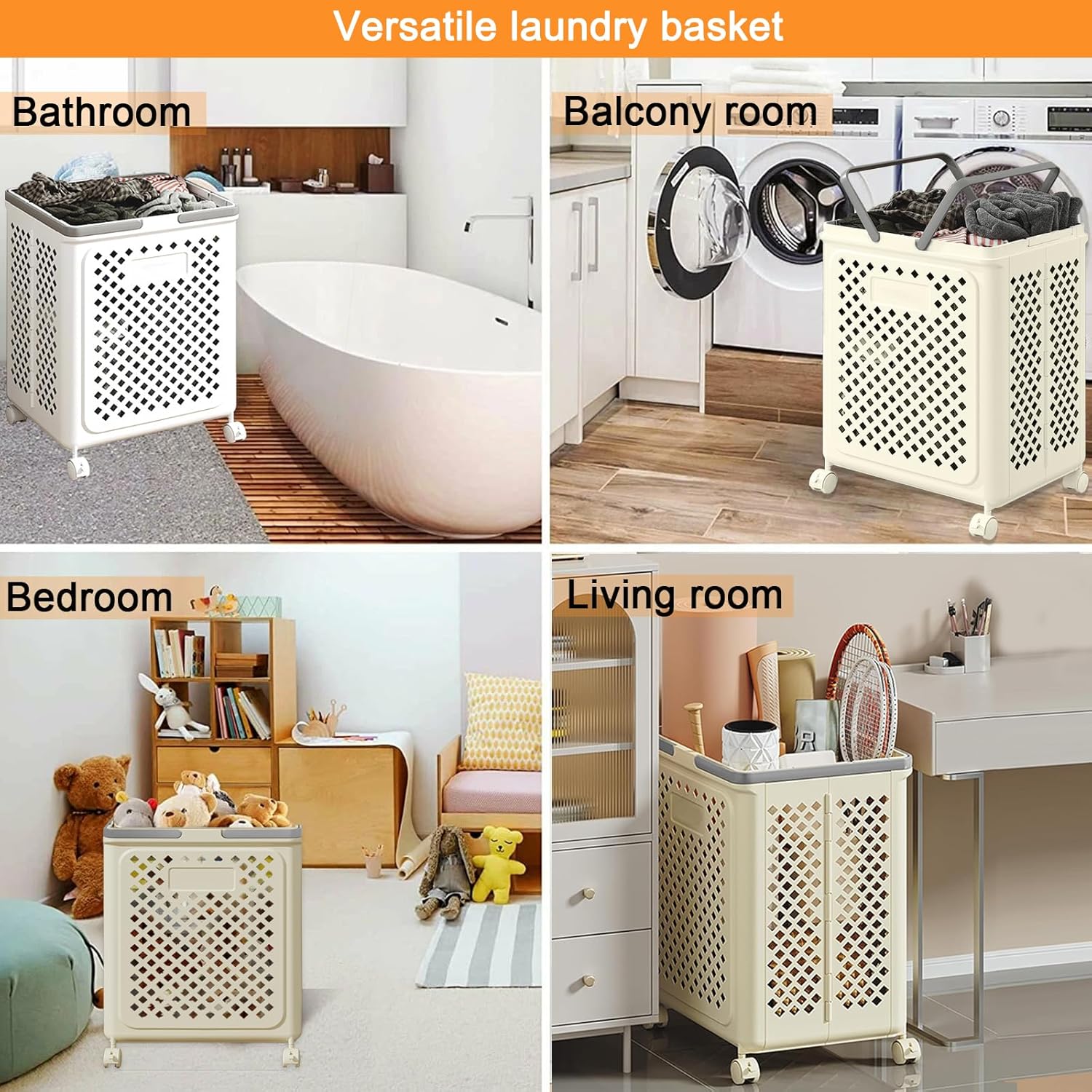 LuxorMove – Foldable Rolling Laundry Basket