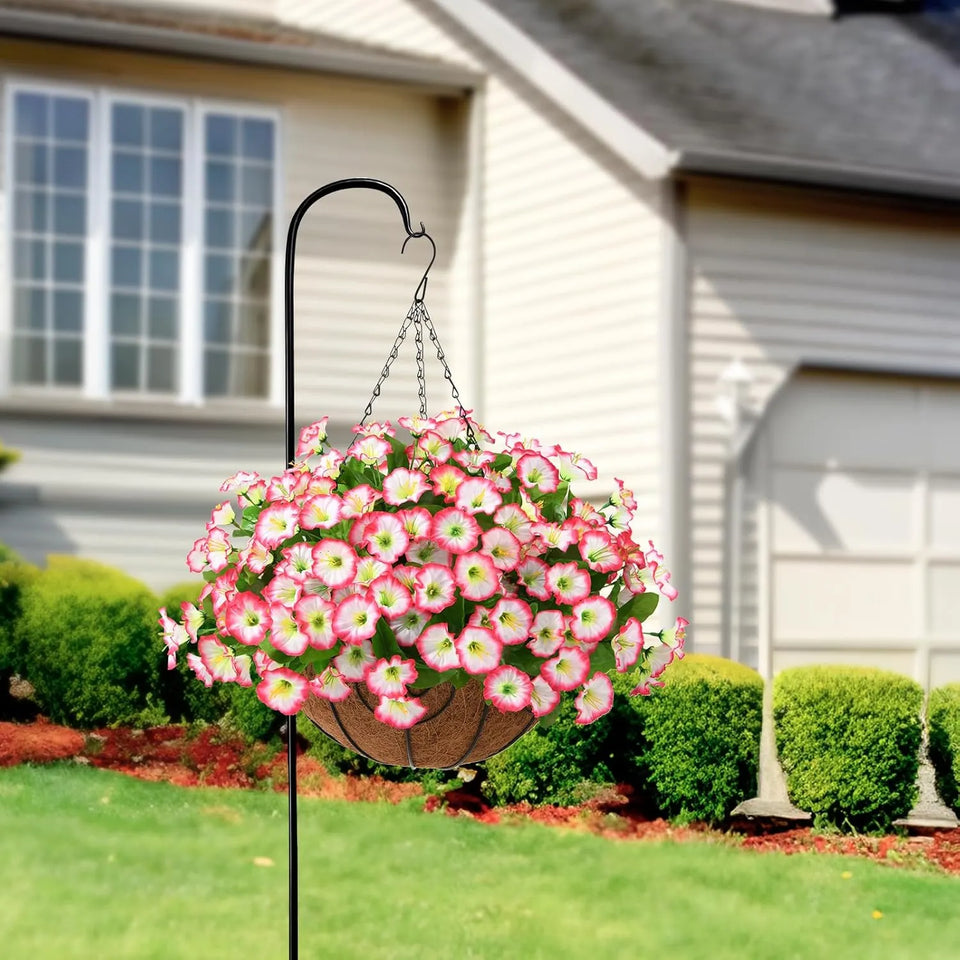 FloraVista  - Vibrant Artificial Hanging Plants Flowers Basket