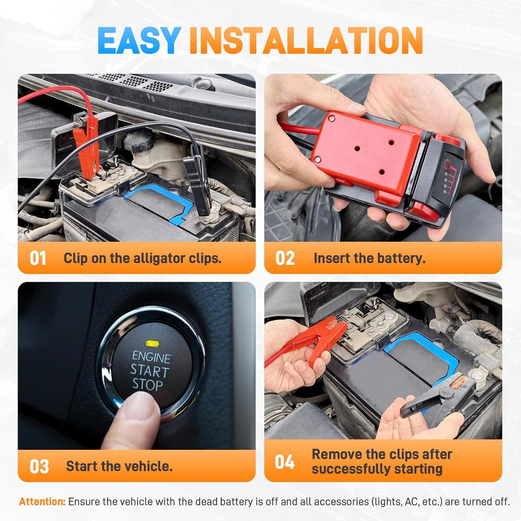 PowerStart – Car Jumper Cables with Battery Adapter