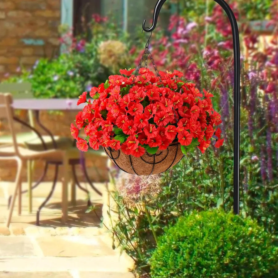 FloraVista  - Vibrant Artificial Hanging Plants Flowers Basket