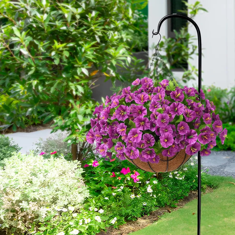 FloraVista  - Vibrant Artificial Hanging Plants Flowers Basket