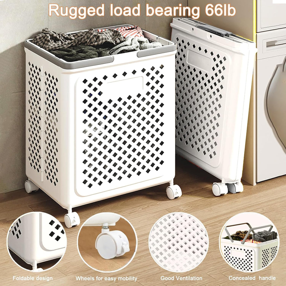 LuxorMove – Foldable Rolling Laundry Basket