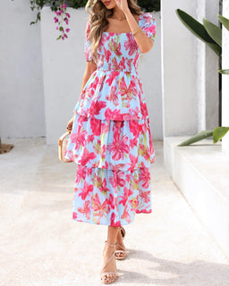 BloomBelle – Vintage Floral Smocked Dress