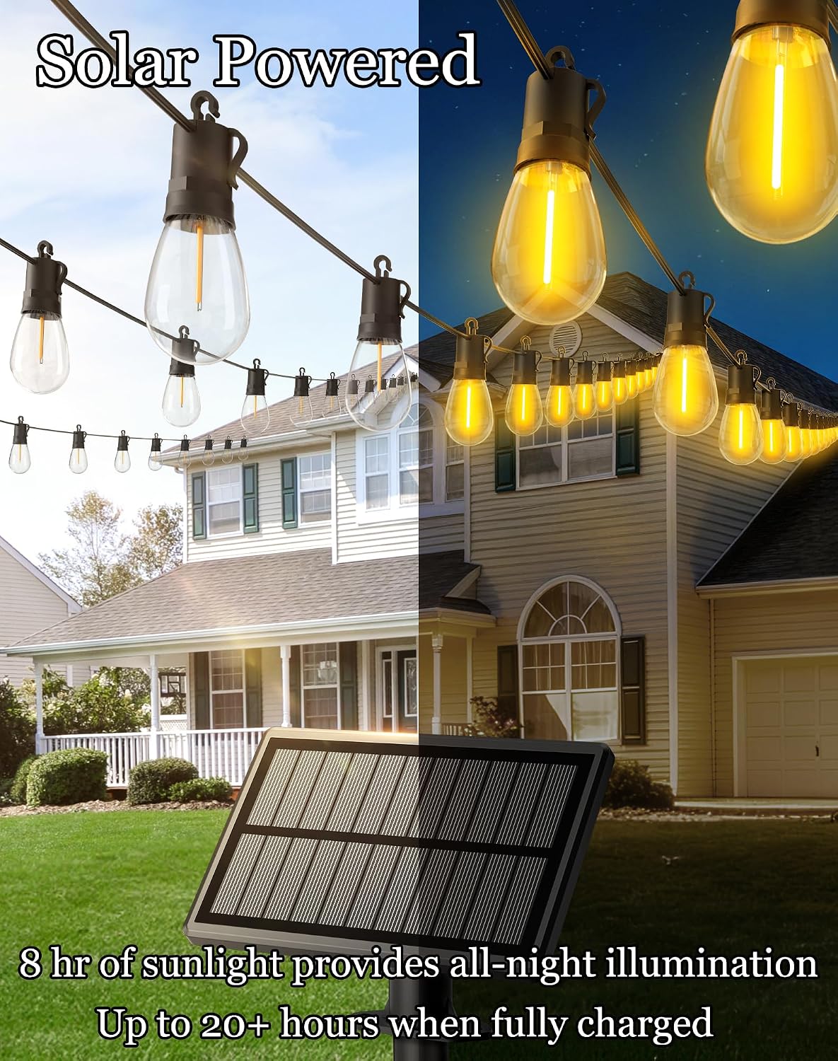 GlowNest – 100FT Solar Outdoor String Lights