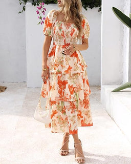 BloomBelle – Vintage Floral Smocked Dress