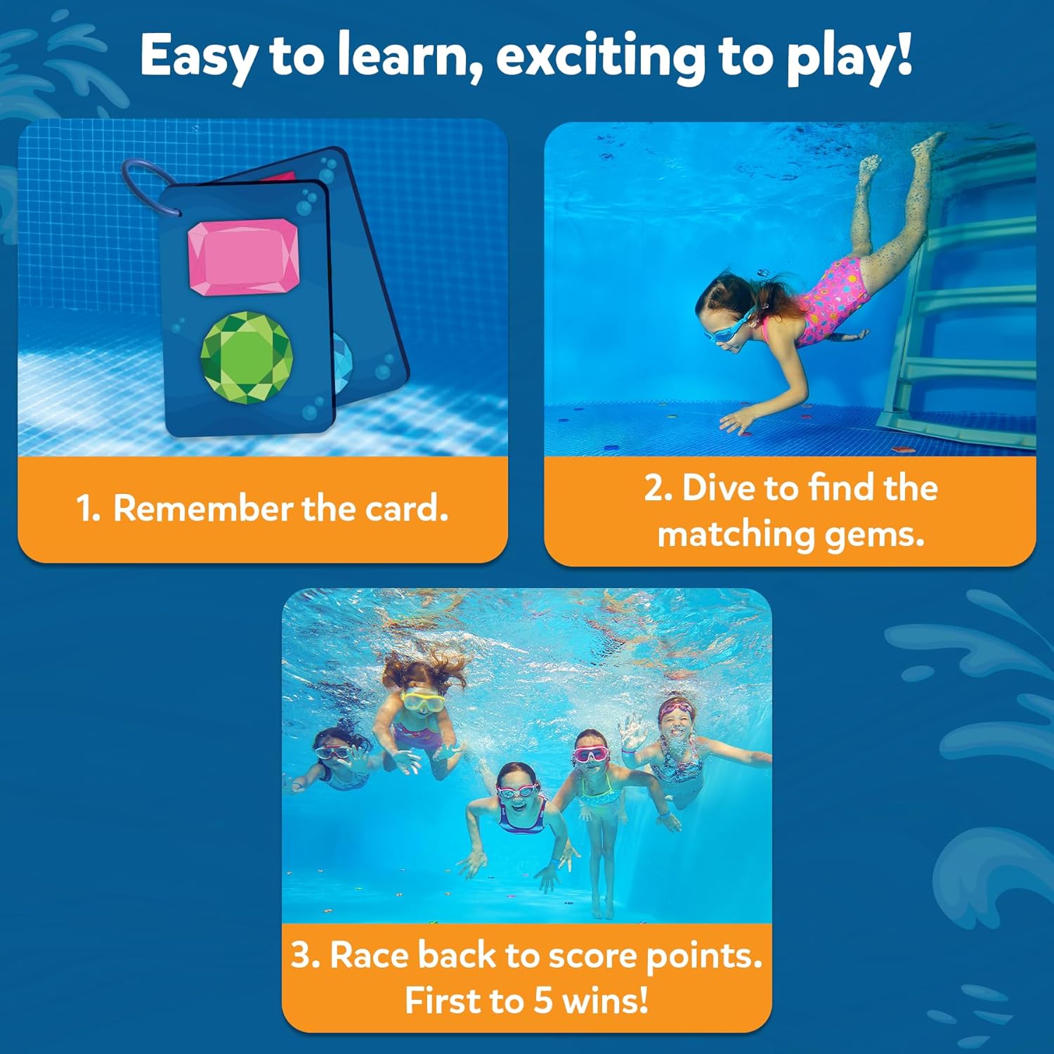  Pool Gem Hunt Diving Game for Kids 