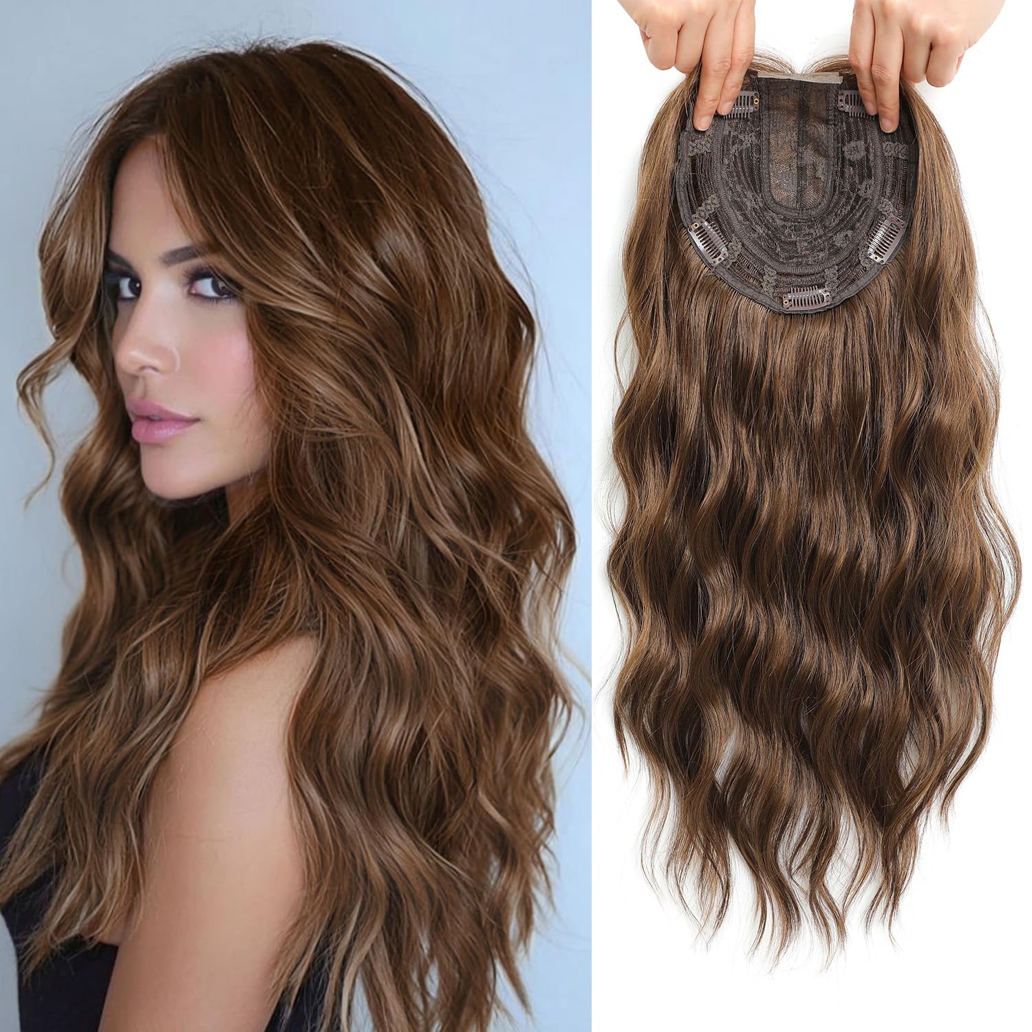 VolumeGrace – Seamless Wavy Hair Topper Extension