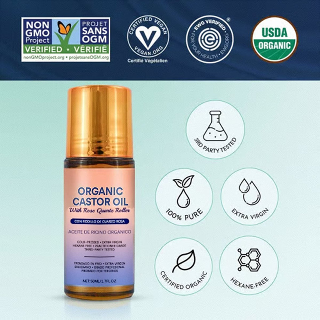 RoseCalm - Organic Castor Oil with Rose Quartz Touch
