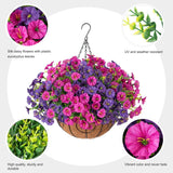 FloraVista  - Vibrant Artificial Hanging Plants Flowers Basket