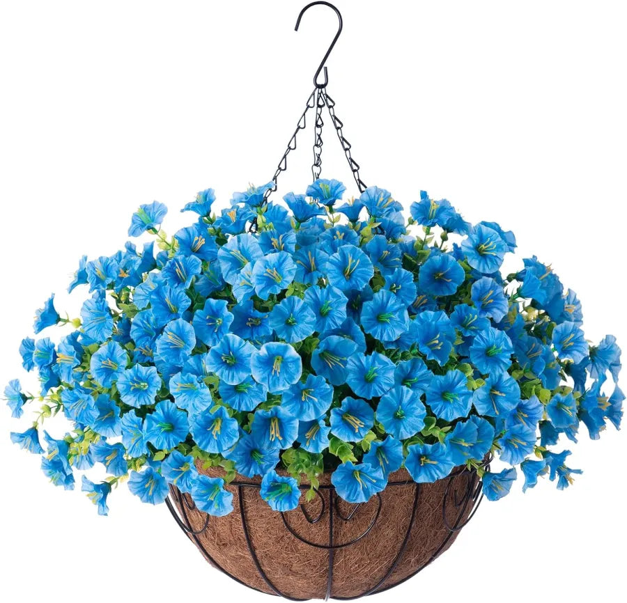 FloraVista  - Vibrant Artificial Hanging Plants Flowers Basket