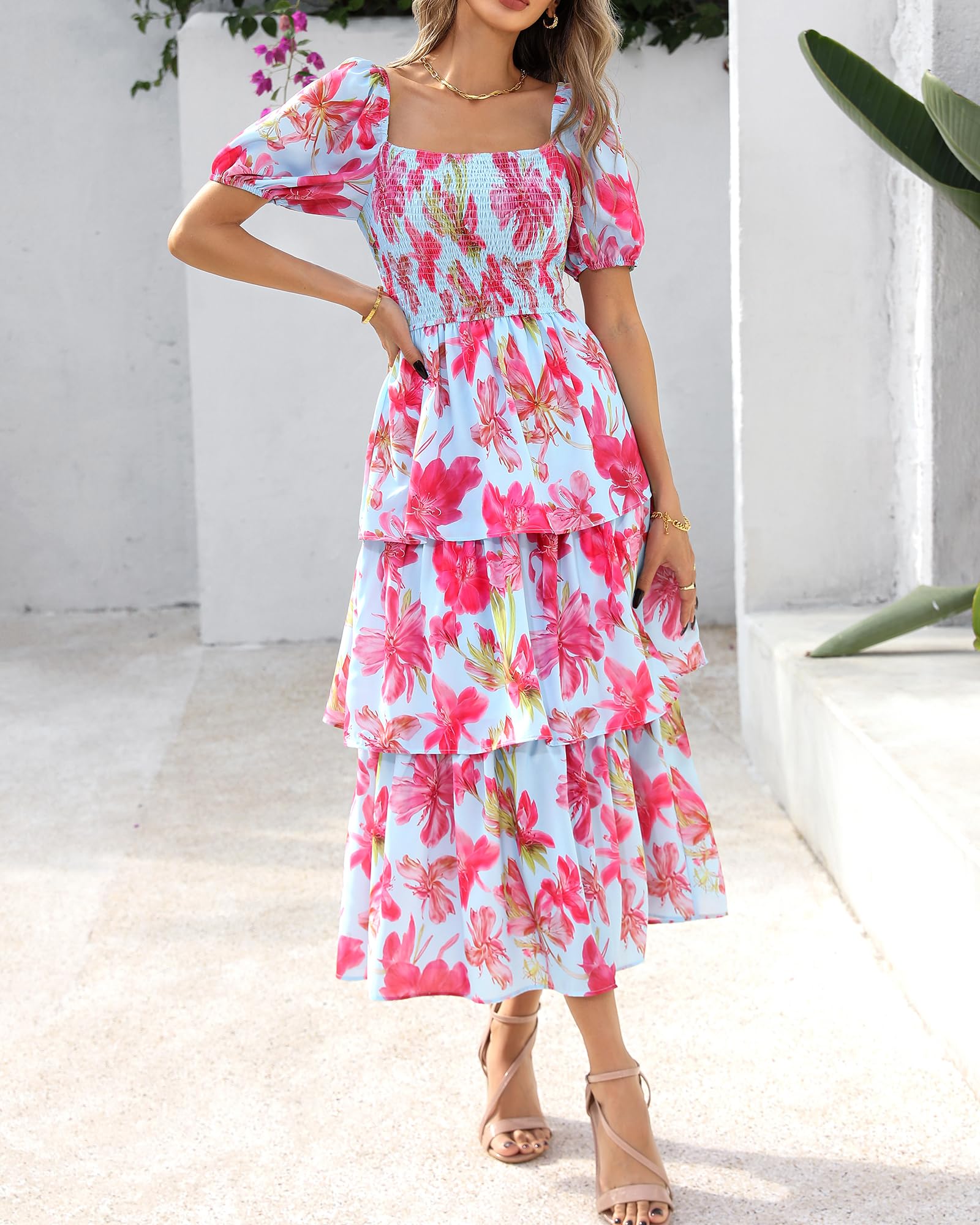 BloomBelle – Vintage Floral Smocked Dress