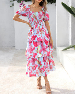BloomBelle – Vintage Floral Smocked Dress