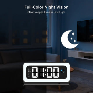 Smart Digital Clock Camera with Dual Band WiFi (5GHz & 2.4GHz) | Home Security & Real-Time Monitoring System