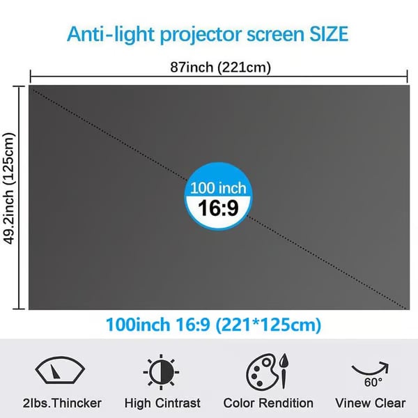 BrightShield – Anti-Light Home Theater Screen (16:9)