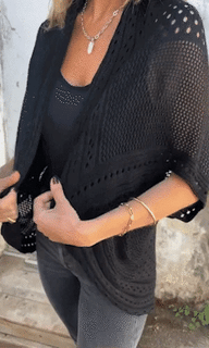 CloudWeave – Hollow Half Sleeve Cardigan