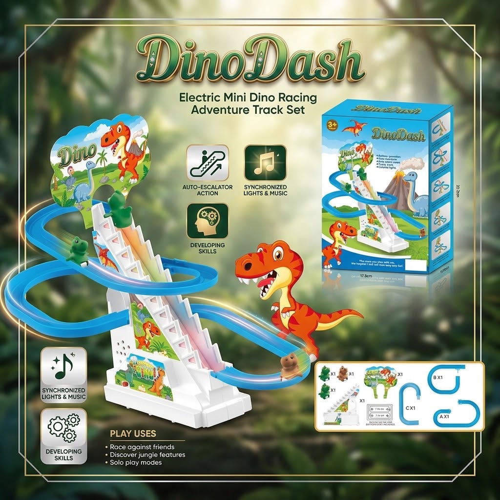 DinoDash – Electric Mini Dino Racing Adventure Track Set