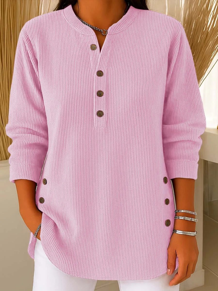 EternaStyle – Cozy Solid Color Long Sleeve Pullover