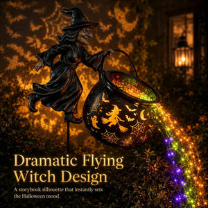 Halloween Witch Cauldron Garden Light