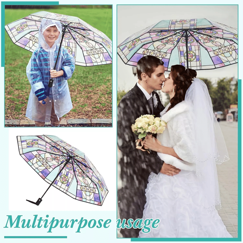 ClearVista | Hand-Painted Stained Glass Umbrella