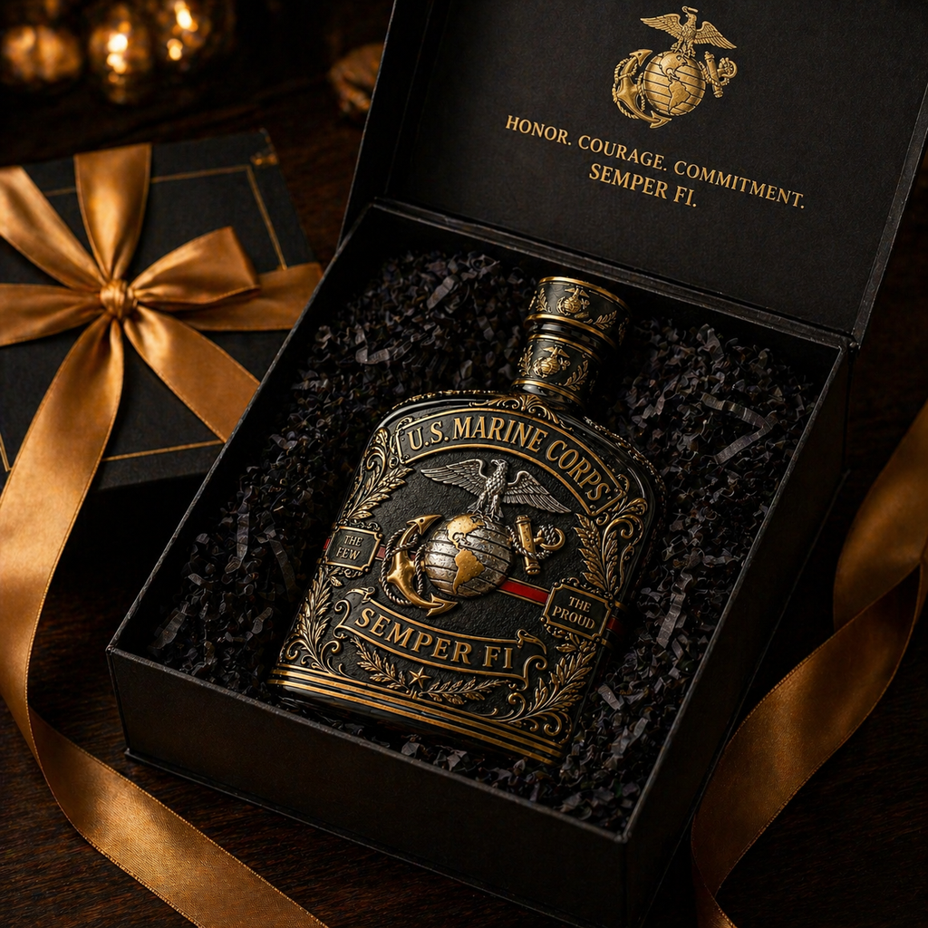 U.S. Marine Corps Semper Fi Commemorative Whiskey Decanter -✈️ BUY 2 FREE SHIPPING